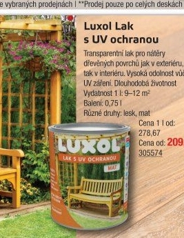 Lak s UV ochranou Luxol