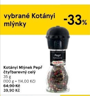 Mlýnek s kořením Kotányi