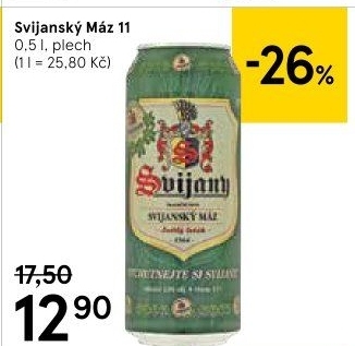 Pivo světlý ležák 11° Svijanský Máz Svijany
