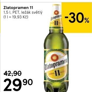 Pivo světlý ležák 11° Zlatopramen