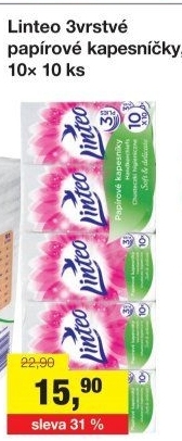 Papírové kapesníčky 3vrstvé Linteo