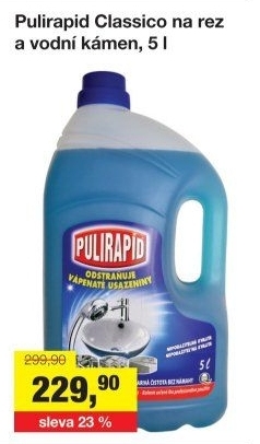 Čistič na vodní kámen a rez Pulirapid