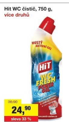 Čistič WC gelový Hit
