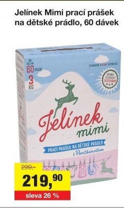 Prací prášek mýdlový Jelínek mimi Jelen