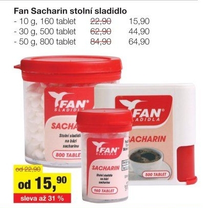 Sladidlo Sacharin Fan