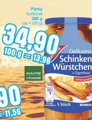 Párky šunkové Gut&amp