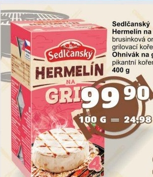 Sýr Hermelín na gril Sedlčanský - JIP akcniletaky.com