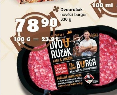 Hovězí burger dvouručák Kostelecké uzeniny