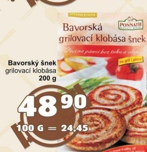 Bavorská grilovací klobása šnek Ponnath