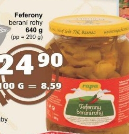 Feferony beraní rohy Rapa