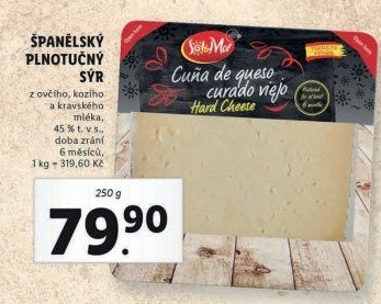 Španělský plnotučný sýr Sol&