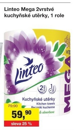 Utěrky kuchyňské 2vrstvé Mega Linteo