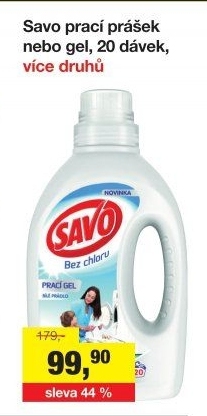 Prací gel bez chloru Savo