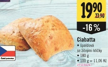 Ciabatta špaldová
