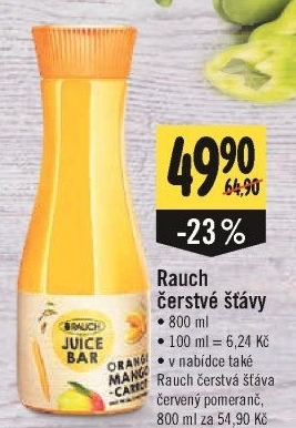 Šťáva čerstvá Juice Bar Rauch