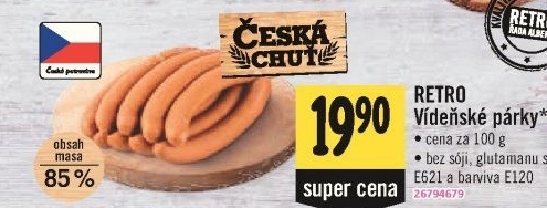 Párky vídeňské Retro Česká chuť