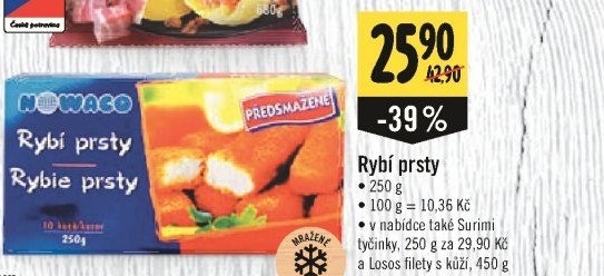 Rybí prsty předsmažené mražené Nowaco