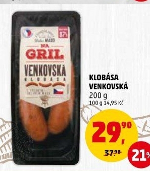 Venkovská klobása Na gril Penny