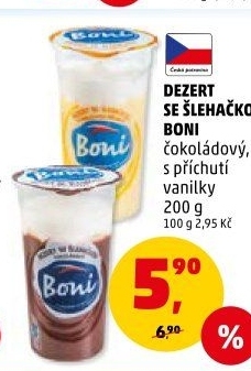 Dezert pudink se šlehačkou Boni