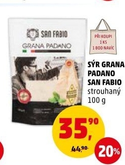 Sýr strouhaný Grana Padano San Fabio