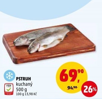 Pstruh kuchaný mražený