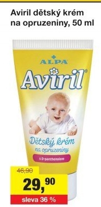 Krém na opruzeniny dětský Aviril Alpa