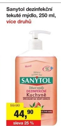 Tekuté dezinfekční mýdlo Sanytol