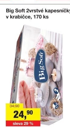 Papírové kapesníčky 2vrstvé Big Soft - box