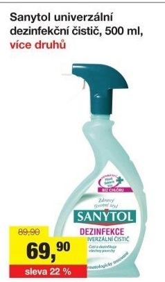 Dezinfekční univerzální čistič ve spreji Sanytol