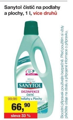 Dezinfekční univerzální čistič na podlahy Sanytol
