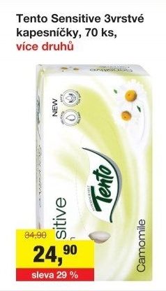 Papírové kapesníčky 3vrstvé Tento - box