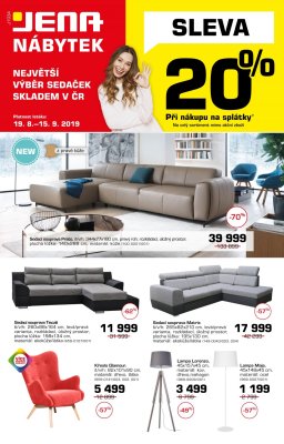 akční leták Jena nábytek 19.8.2019-15.9.2019
