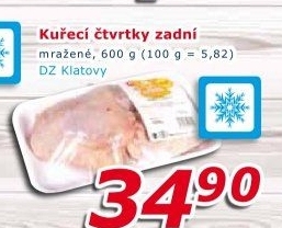 Kuřecí čtvrtky mražené DZ Klatovy