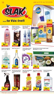 akční leták Šlak drogerie 1.10.2019-15.10.2019