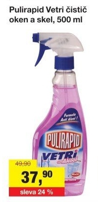 Čistič na sklo a zrcadla Vetri Pulirapid