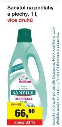Dezinfekční univerzální čistič na podlahy Sanytol