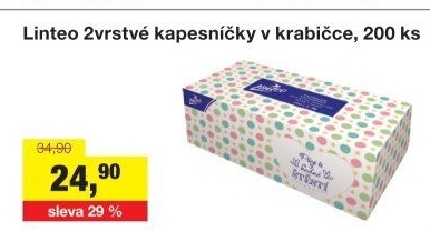 Papírové kapesníčky 2vrstvé Linteo - box
