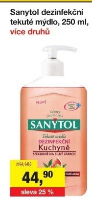 Tekuté dezinfekční mýdlo Sanytol