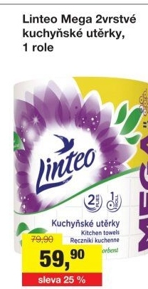 Utěrky kuchyňské 2vrstvé Mega Linteo
