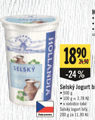 Bílý jogurt selský Hollandia
