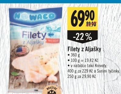 Filety mražené z Aljašky Nowaco