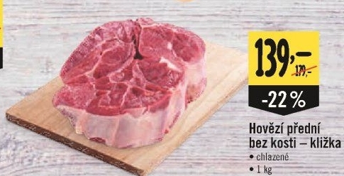 Hovězí přední bez kosti - kližka