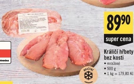 Hřbet králičí bez kosti mražený