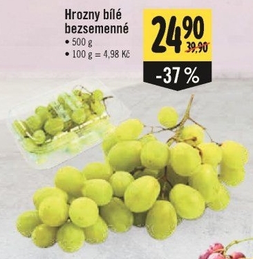 Hrozny bílé bezsemenné