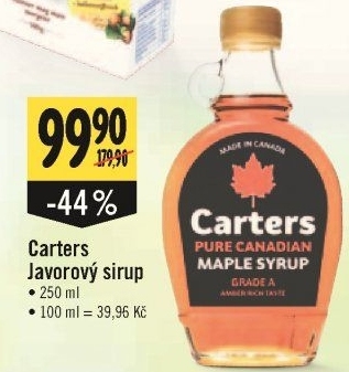 Javorový sirup Carters