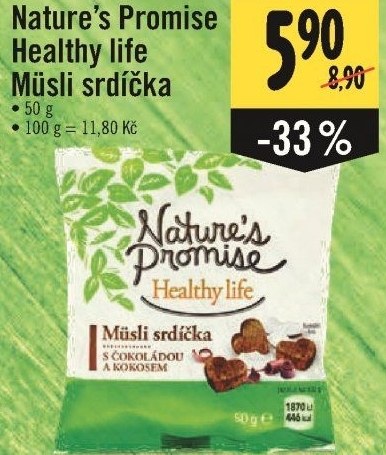 Müsli srdíčka Healthy life Nature'