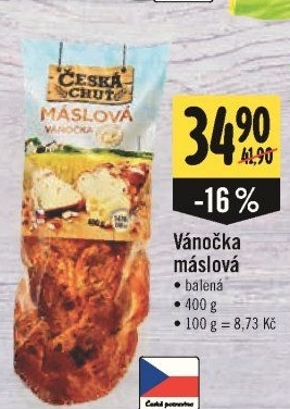 Vánočka máslová Česká chuť