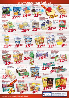 akční leták ESO MARKET 9.10.2019-20.10.2019