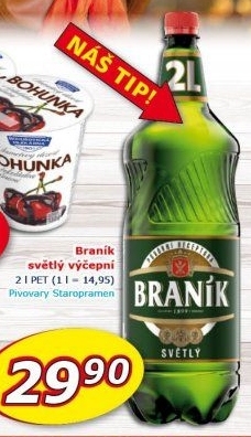 Pivo světlé výčepní 10° Braník
