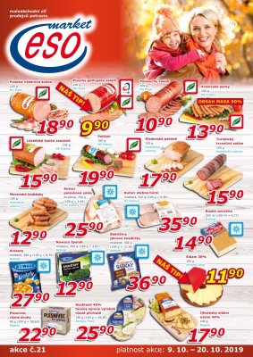 akční leták ESO MARKET 9.10.2019-20.10.2019